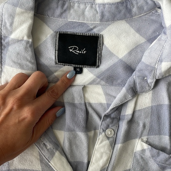Blue and White Plaid Rails Shirt, Size XS - Picture 2 of 4